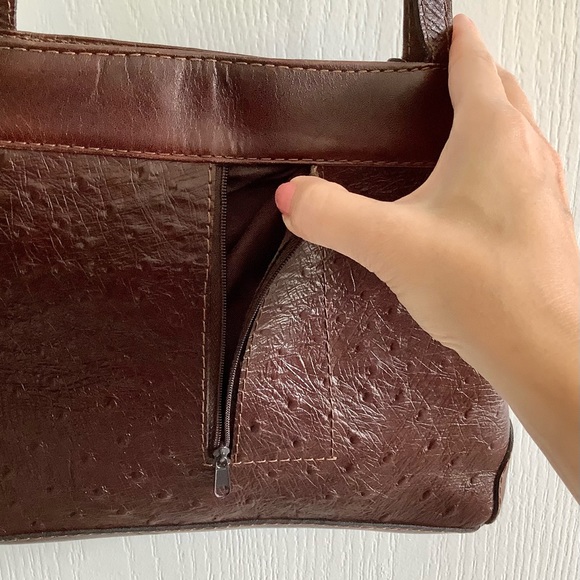 Unique Vintage Byblos Graziella Italian Leather Handbag - Brown - Picture 6 of 15